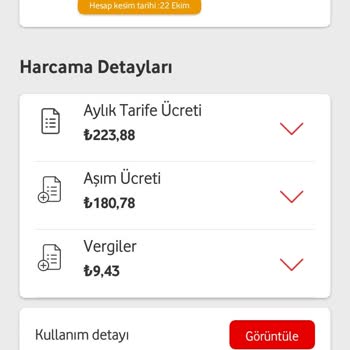 Vodafone Aşırı Yüksek Gelen Ücreti