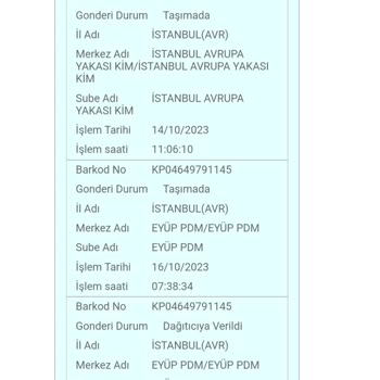 PTT Kargo 13 Gündür Gelmeyen PTT Kargosu