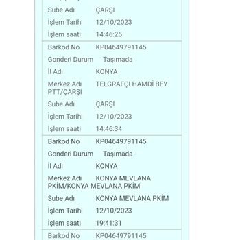 PTT Kargo 13 Gündür Gelmeyen PTT Kargosu