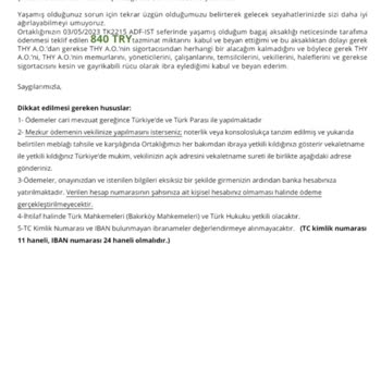 THY Hasarlı Bagaj Ödemesinin Yapılmaması