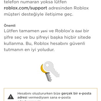 Roblox Aldığım Hesabıma Giriş Yapamıyorum