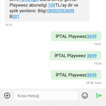 Veedz-tr.com Abonelik İptali Ve Ücret İadesi Rızam Dışında Abonelik