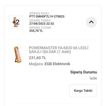 EGB Elektronik Epttavm İade Ettiğim Ürünün Ücreti İade Edilmedi