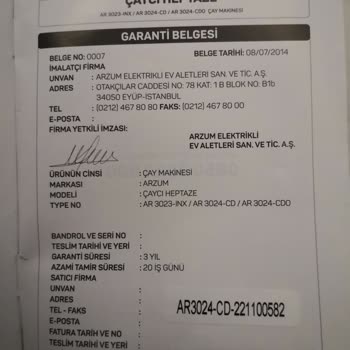 Arzum Çaycı Heptaze Ar3024 Demlik Camı Kırıldı.