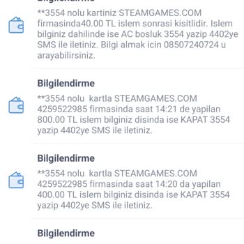 Steam Bilgim Dışında Kredi Kartından Para Çekilmesi
