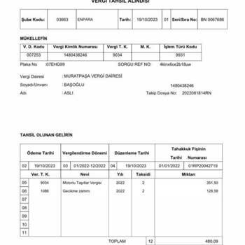 Gelir İdaresi Başkanlığı Sistemden Düşmeyen MTV Vergisi