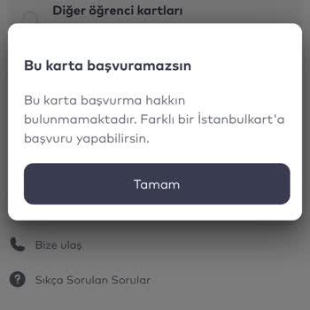 BELBİM (İstanbulkart) Öğrenci Olduğum Halde Öğrenci Kartı Başvurusu Yapamıyorum