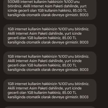 Vodafone Haksız Aşım Bedeli