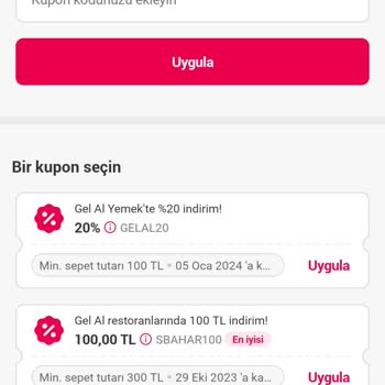 Yemek Sepeti Kupon Sorunu