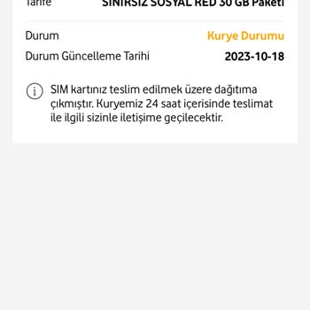 Vodafone Numara Taşıma Hat Teslim