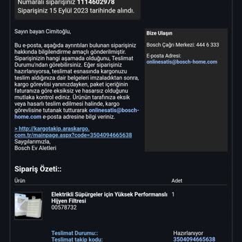 Bosch İade Ettiğim Ürünün Ücretini Bir Aydır Göndermiyor.