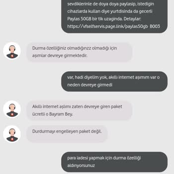 Vodafone Aşım Yapmadığım Halde Ücreti Yansıdı
