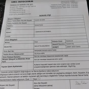 Acer Servis Fahiş Ücretlendirme