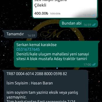 Tatlisigara.com Sahte Sipariş Numarası