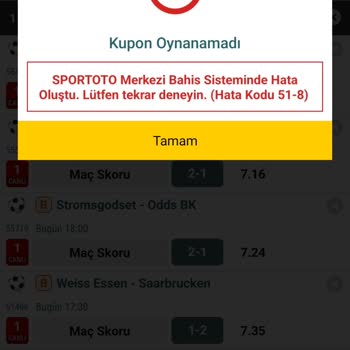 Nesine Hata Kodu 51-8