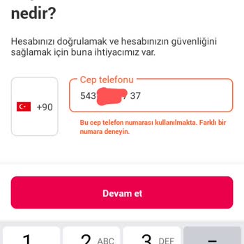 Yemeksepeti Telefon Numarası Kullanılıyor Hatası