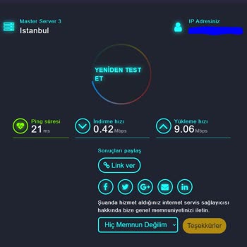 TurkNet'in 1 Mbps'in Altında Yükleme Hızıyla Hizmet Vermesi.