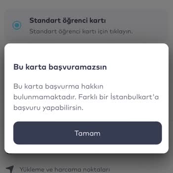 Öğrenci AKBİL Bu Karta Başvuramazsın Hatası