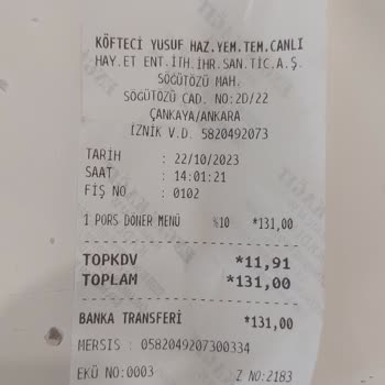 Köfteci Yusuf Kızarmamış Patates Ve Kıl Çıkması