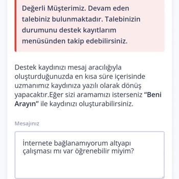 TurkNet Oim Üzerinden Destek Kaydı Oluşturamıyorum