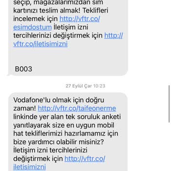 Vodafone'un Sürekli SMS Göndermesi