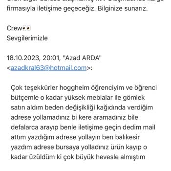 Hoghheim Yanlış Adrese Gönderildiği İçin Kaybolan Sipariş