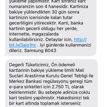 İninal Samsung Paracard Bakiye Birleştirememe