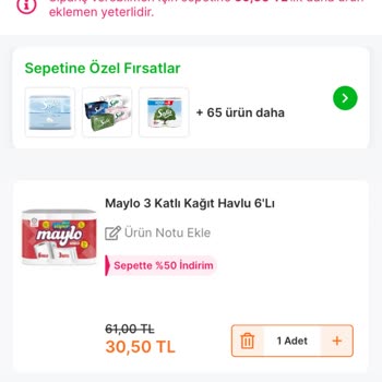 Migros Sanal Market Farklı Ürün