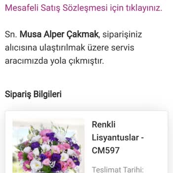 Çiçek Market Sipariş Ettiğim Çiçeğin, Sitesindeki Görseliyle Alakasız Oluşu Hk.