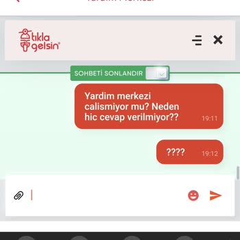 Tıkla Gelsin Canlı Destek Sunmuyor