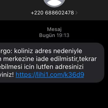 Kargo Adres Bilgilerinizi Güncelleyiniz SMS'i
