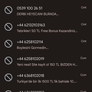 Vodafone Bitmeyen +44 Lü Mesajlar.