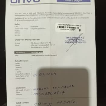 Onvo TV Ekran Görüntüsü Yok