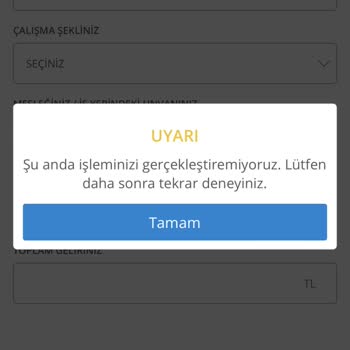 Denizbank Müşteri Ol Aşamasında İşleminizi Gerçekleştiremiyoruz Hatası
