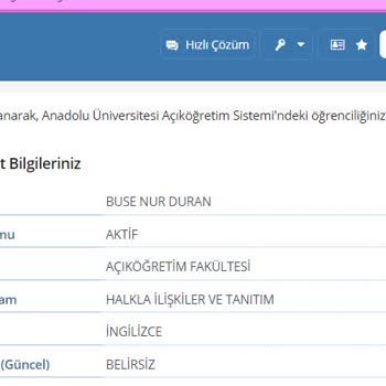 AÖF Öğrencilik Belbim A. Ş Aktif Gözükmüyor