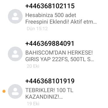 Vodafone +446 Lı Numaralardan Sürekli Mesaj Geliyor