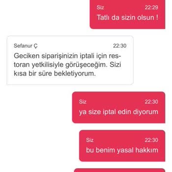 Yemeksepeti Geç Gelen Yemek Siparişini İptal Etmiyor