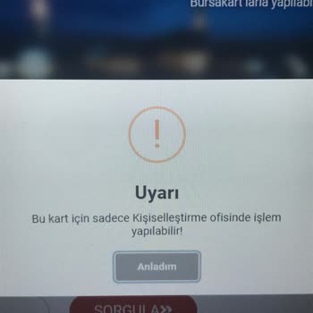 BURULAŞ Mezun Kart Abonman 1 Kişiselleştirme Ofisi Uyarısı