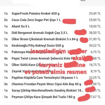 Yemeksepeti Market Kulaksız Ürünlerimi Getirmiyor Dalga Geçiyor