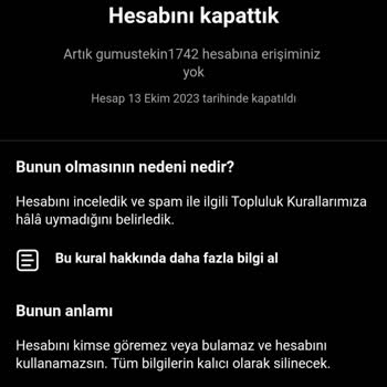 Instagram Hesabım Silindi