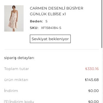 Besonano'dan Aldığım Elbise İle İlgili Sorun