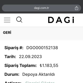 Dagi Siparişi Teslim Etmiyor, 1 Ay Oldu. İlgilenmiyorlar