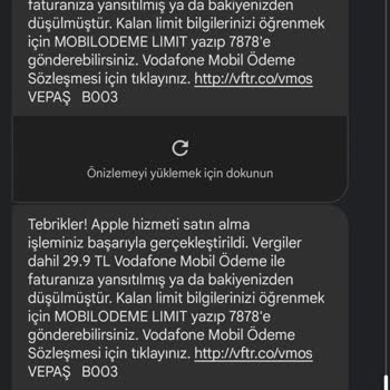 Vodafone Habersiz Mobil Ödeme Satın Alımı