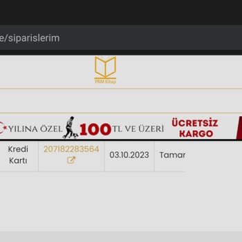 YKMkitap YKM Kitapta Gelmeyen Sipariş