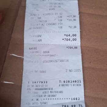 Köfteci Yusuf Menü Siparişi Hatası