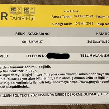 Greyder İlk Günden Derisi Deforme Olan Ayakkabı