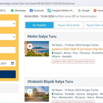 TÜRSAB Tatil Sepeti Anlık Fiyat Değişikliği
