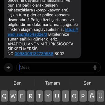 Anadolu Sigorta Tamamlayıcı Sağlık Sigortası Sorunu