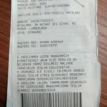 Lumberjack FLO Garanti Mantalitesi, Müşteri Garanti Veren Oluyor Sanki