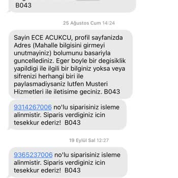 Oriflame'dan Bana Ait Olmayan Sipariş Verildi SMS'leri Gelmekte